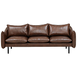 Трехместный кожаный диван на ножках темно-коричневый Tailler Sofa Brown варинант исполнения - 1 | Loft Concept в Нижнем Новгороде