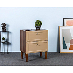 Тумба прикроватная бежевая из массива бука с 2-мя ящиками Wenge Light варинант исполнения - 5 | Loft Concept в Нижнем Новгороде