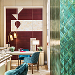 Обои ручная роспись в стиле Арт-деко Assemblage Original colourway on red silk dupion варинант исполнения - 3 | Loft Concept в Нижнем Новгороде