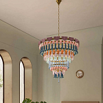 Люстра круглая с декором из разноцветных элементов в виде листьев Changing Seasons варинант исполнения - 6 | Loft Concept в Нижнем Новгороде