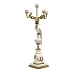 Подсвечник белый Попугай из фарфора с бронзовыми элементами Eden Garden варинант исполнения - 1 | Loft Concept в Нижнем Новгороде