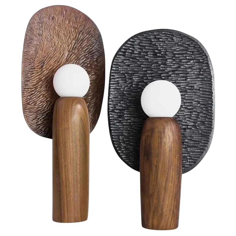 Настольная лампа из дерева Decorative Wooden Lamp Черный Коричневый Настольная лампа из дерева Decorative Wooden Lamp Черный Коричневый в Нижнем Новгороде | Loft Concept