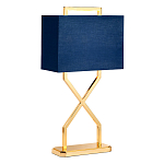 Настольная лампа с основанием из полированного золота и прямоугольным абажуром глубокого синего цвета Elstead Lighting варинант исполнения - 1 | Loft Concept в Нижнем Новгороде