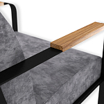 Кресло серый велюр с жесткими подлокотниками на полозьях Ashton варинант исполнения - 6 | Loft Concept в Нижнем Новгороде