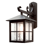 Настенный фонарь черного цвета в форме фонаря с решетчатым плафоном и фактурным стеклом Elstead Lighting варинант исполнения - 1 | Loft Concept в Нижнем Новгороде