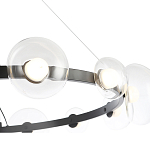 Люстра подвесная круглая с 12-ю прозрачными куполообразными плафонами и черным металлическим основанием Flos Wireline Lighting варинант исполнения - 5 | Loft Concept в Нижнем Новгороде