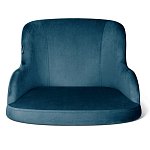 Стул с мягкой синей обивкой из велюра и подъемно-поворотным механизмом на белых колесиках Harper Blue and White варинант исполнения - 2 | Loft Concept в Нижнем Новгороде