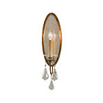 Бра с овальным зеркальным основанием с лампой в виде свечи и хрустальными подвесками Feiss варинант исполнения - 1 | Loft Concept в Нижнем Новгороде