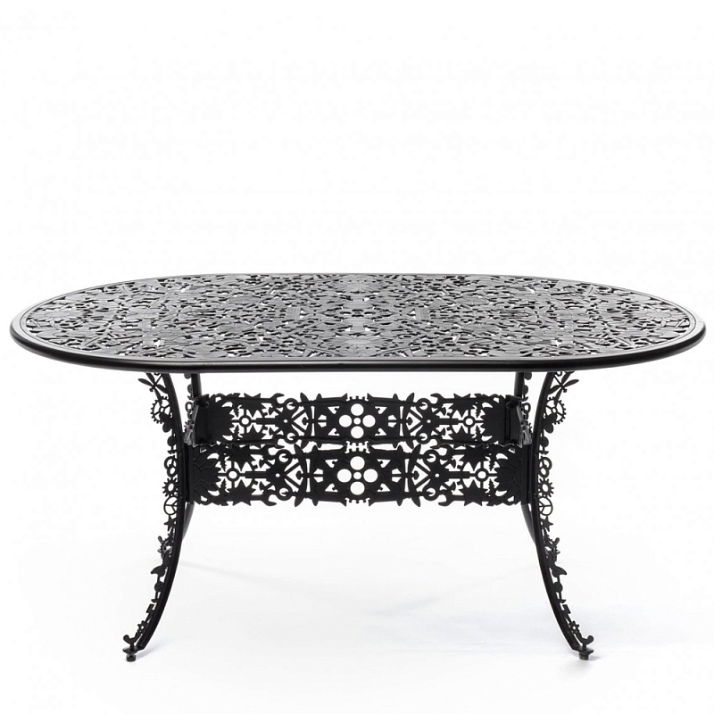 Обеденный стол Industry Collection ALUMINIUM OVAL TABLE – BLACK Черный в Нижнем Новгороде | Loft Concept 