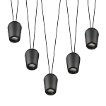 Подвесной светильник черными плафонами на длинных пересекающихся тросах Construction варинант исполнения - 3 | Loft Concept в Нижнем Новгороде