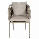 Стул серо-бежевый с декоративным плетением на спинке и подлокотниках Chair Weave варинант исполнения - 1 | Loft Concept в Нижнем Новгороде