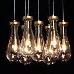 Люстра с 7-ю прозрачными плафонами из стекла в форме капли Lucid Rain  варинант исполнения - 5 | Loft Concept в Нижнем Новгороде