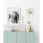 Бра золотого цвета с декоративными ветвями и прозрачными подвесками в форме листьев Droplet Chandelier варинант исполнения - 7 | Loft Concept в Нижнем Новгороде