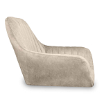 Барный стул со спинкой и подлокотниками на 4-х коричневых деревянных ножках Бежевый Велюр Ava Charm варинант исполнения - 2 | Loft Concept в Нижнем Новгороде