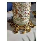 Ваза высокая из фарфора на бронзовом основании Turquoise Blooming Garden варинант исполнения - 5 | Loft Concept в Нижнем Новгороде