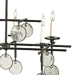 Люстра линейная черная с круглыми прозрачными подвесками  Horizontal Rectangular Chandelier варинант исполнения - 1 | Loft Concept в Нижнем Новгороде