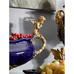 Чаша темно-синяя фарфоровая с бронзовыми ручками в виде ангелов Eden Garden варинант исполнения - 4 | Loft Concept в Нижнем Новгороде