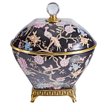 Шкатулка черного цвета с цветочной росписью Eden Garden варинант исполнения - 1 | Loft Concept в Нижнем Новгороде