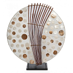 Настольная лампа из перламутра и дерева на подставке Indonesian Round Shell варинант исполнения - 2 | Loft Concept в Нижнем Новгороде