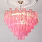 Элитная Люстра Textured Glass Pink Chandelier Ярко Розовое стекло варинант исполнения - 1 | Loft Concept в Нижнем Новгороде