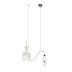 Подвесной светильник стеклянный в виде канделябра Curved Glass Chandelier варинант исполнения - 1 | Loft Concept в Нижнем Новгороде