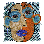 Арт-Объект плетеный из нитей Абстрактный портрет Joana Schneider  варинант исполнения - 2 | Loft Concept в Нижнем Новгороде