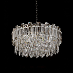 Круглая люстра с хрустальными подвесками на серебряном каркасе Gorgeous Crystal Light варинант исполнения - 6 | Loft Concept в Нижнем Новгороде