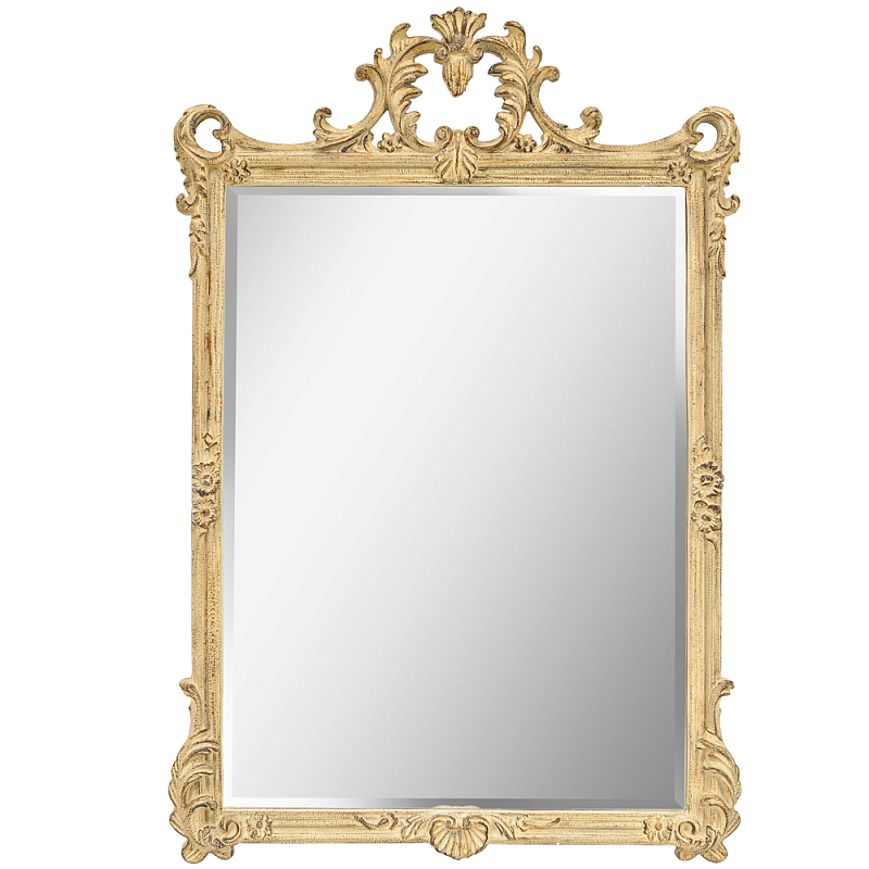 Зеркало настенное в раме бежевого цвета с эффектом старины Classic Ornament Mirror Бежевый Зеркало в Нижнем Новгороде | Loft Concept 