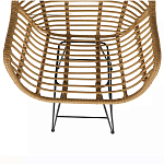 Стул барный с ротанговым плетением Half Bar Chair with Wicker с подлокотниками варинант исполнения - 7 | Loft Concept в Нижнем Новгороде