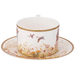 Чайная пара из фарфора с изображением собаки и зайцев 300 мл Hunting Porcelain Collection 2 варинант исполнения - 2 | Loft Concept в Нижнем Новгороде