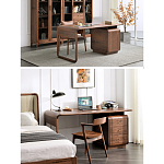 Стол рабочий округлой формы с 3-мя ящиками  Working Moonnut Table варинант исполнения - 2 | Loft Concept в Нижнем Новгороде