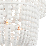 Люстра белая в форме спирали с декором из круглых деревянных бусин White Wooden Beads варинант исполнения - 1 | Loft Concept в Нижнем Новгороде