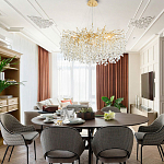 Люстра с хрустальными подвесками на металлических ветках Fairytree Light Gold Chandelier 18 варинант исполнения - 2 | Loft Concept в Нижнем Новгороде