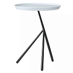 Столик приставной с круглой серой столешницей и черным основанием Round Stable Table варинант исполнения - 1 | Loft Concept в Нижнем Новгороде