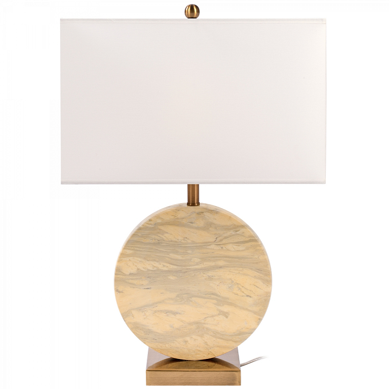 Настольная лампа Lua Grande Table Lamp beige marble Белый Бежево-серый Латунь в Нижнем Новгороде | Loft Concept 