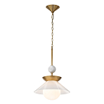 Подвесной светильник латунного цвета с конусовидным белым плафоном Quintiesse варинант исполнения - 3 | Loft Concept в Нижнем Новгороде