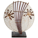 Настольная лампа из перламутра и дерева на подставке Indonesian Shell Flower варинант исполнения - 1 | Loft Concept в Нижнем Новгороде