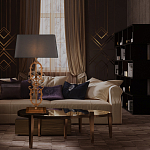 Настольная лампа на ажурном чугунном основании с серым абажуром Openwork Lamp варинант исполнения - 5 | Loft Concept в Нижнем Новгороде