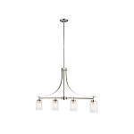 Люстра подвесная цвета никель с четырьмя матовыми стеклянными плафонами в современном стиле Generation Lighting варинант исполнения - 2 | Loft Concept в Нижнем Новгороде