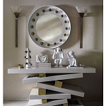 Зеркало белое с круглыми золотыми декоративными элементами Prince of the Church варинант исполнения - 2 | Loft Concept в Нижнем Новгороде