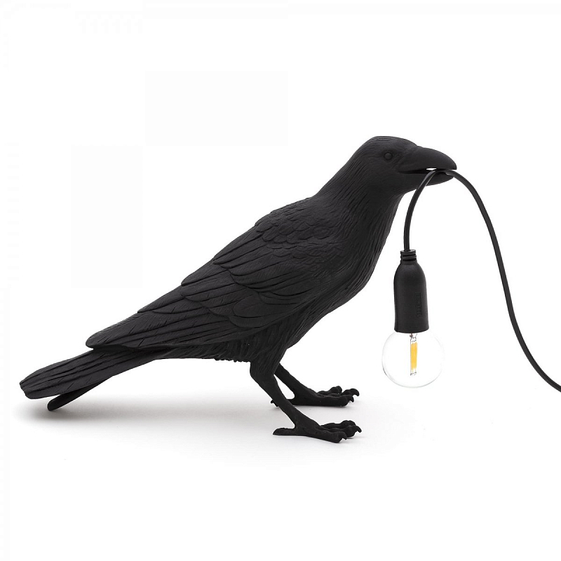 Настольная лампа Seletti Bird Lamp Black Waiting Черный в Нижнем Новгороде | Loft Concept 