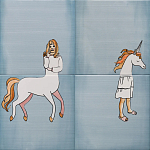 Плитка с узором Девочка единорог варинант исполнения - 2 | Loft Concept в Нижнем Новгороде