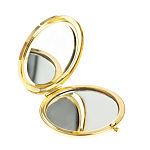 Зеркало карманное складное круглое из натурального камня Оникс в подарочной упаковке Gold Stone Mirrors варинант исполнения - 2 | Loft Concept в Нижнем Новгороде