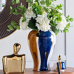 Ваза с крышкой и мазками синего и золого цвета на белом фоне Chinoiserie Ceramics варинант исполнения - 4 | Loft Concept в Нижнем Новгороде