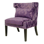 Полукресло с мягкой обивкой из жаккарда на 4-х ножках из массива березы Baroque Armchair violet варинант исполнения - 3 | Loft Concept в Нижнем Новгороде