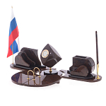 Настольный письменный набор из природного камня обсидиана коричневого Team leader варинант исполнения - 2 | Loft Concept в Нижнем Новгороде