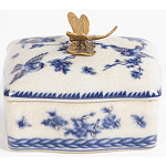 Фарфоровая шкатулка с бронзовой стрекозой Blue and White варинант исполнения - 4 | Loft Concept в Нижнем Новгороде