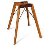 Стол обеденный с коричневой прямоугольной столешницей из керамики на четырех деревянных ножках Brown Ceramics варинант исполнения - 3 | Loft Concept в Нижнем Новгороде