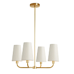 Люстра золотая с белыми тканевыми абажурами Coolness варинант исполнения - 1 | Loft Concept в Нижнем Новгороде