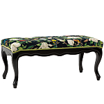 Банкетка из натурального бука черная с изображением птиц и цветов Blooming Birds варинант исполнения - 1 | Loft Concept в Нижнем Новгороде